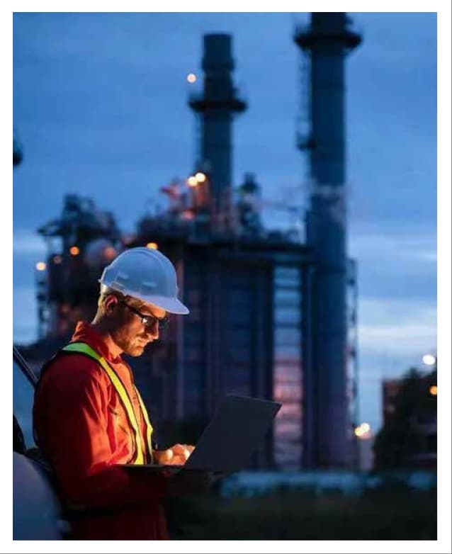 workers working on a laptop